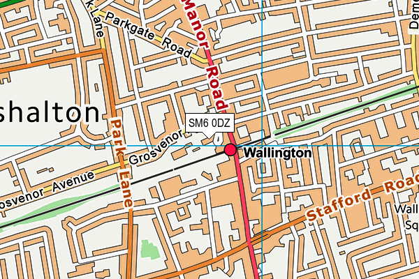 SM6 0DZ map - OS VectorMap District (Ordnance Survey)