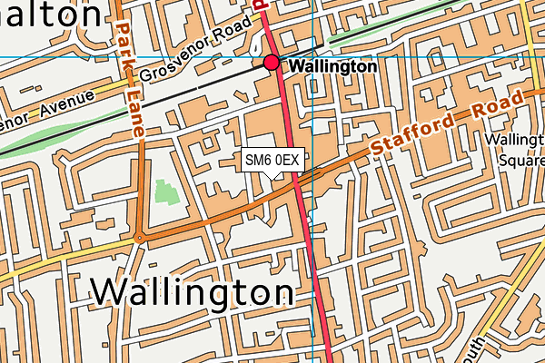 SM6 0EX map - OS VectorMap District (Ordnance Survey) SM6 0EX map - OS VectorMap District (Ordnance Survey)
