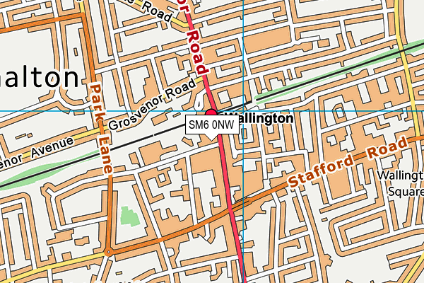 SM6 0NW map - OS VectorMap District (Ordnance Survey) SM6 0NW map - OS VectorMap District (Ordnance Survey)