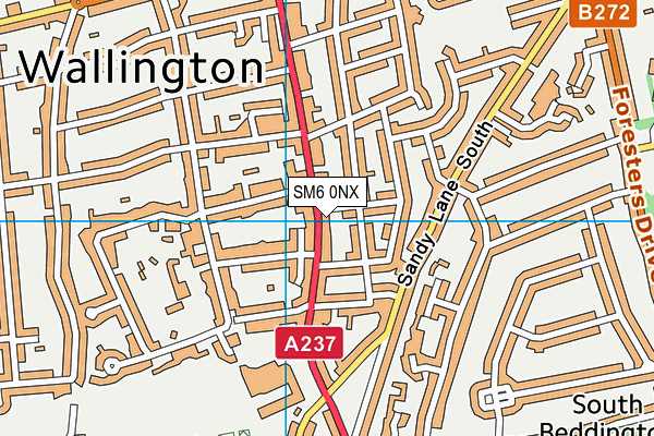 SM6 0NX map - OS VectorMap District (Ordnance Survey) SM6 0NX map - OS VectorMap District (Ordnance Survey)