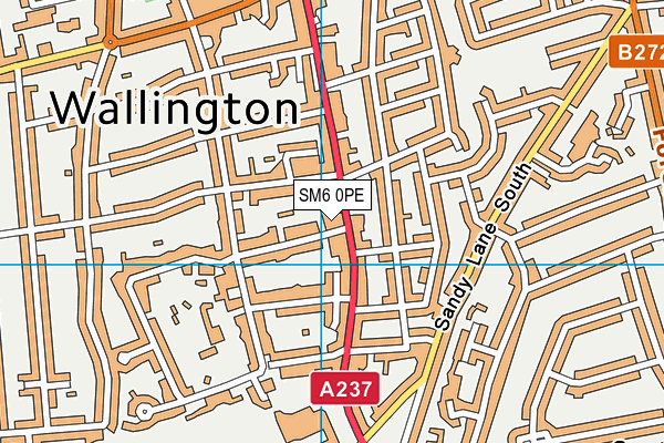 SM6 0PE map - OS VectorMap District (Ordnance Survey) SM6 0PE map - OS VectorMap District (Ordnance Survey)