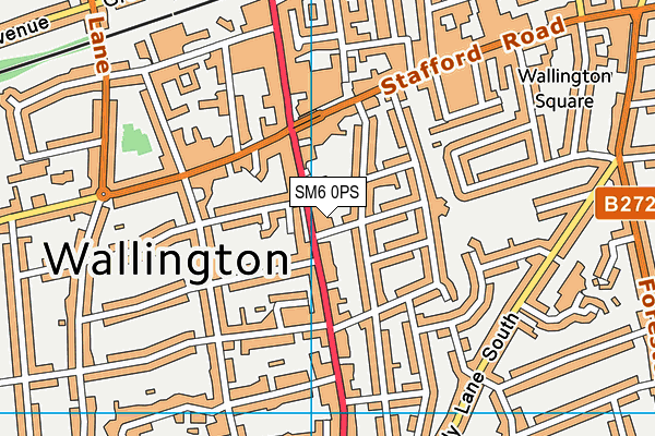 SM6 0PS map - OS VectorMap District (Ordnance Survey) SM6 0PS map - OS VectorMap District (Ordnance Survey)