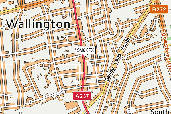 SM6 0PX map - OS VectorMap District (Ordnance Survey) SM6 0PX map - OS VectorMap District (Ordnance Survey)