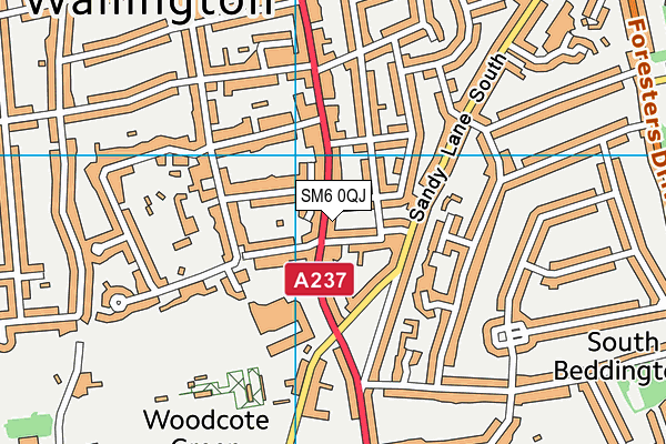 SM6 0QJ map - OS VectorMap District (Ordnance Survey) SM6 0QJ map - OS VectorMap District (Ordnance Survey)