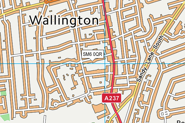 SM6 0QR map - OS VectorMap District (Ordnance Survey)