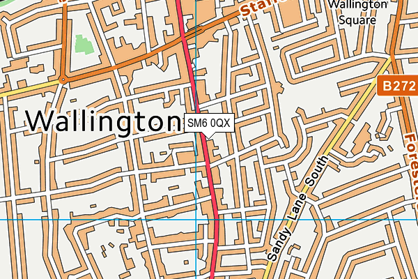 SM6 0QX map - OS VectorMap District (Ordnance Survey)