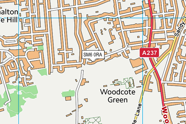 SM6 0RA map - OS VectorMap District (Ordnance Survey)