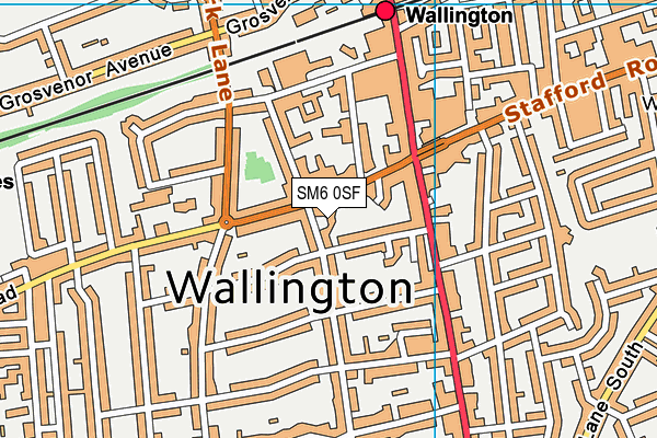 SM6 0SF map - OS VectorMap District (Ordnance Survey)