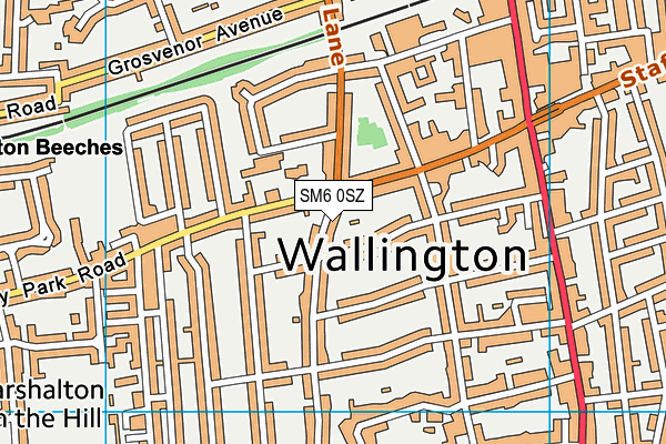 SM6 0SZ map - OS VectorMap District (Ordnance Survey) SM6 0SZ map - OS VectorMap District (Ordnance Survey)