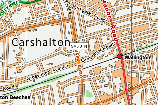 SM6 0TN map - OS VectorMap District (Ordnance Survey) SM6 0TN map - OS VectorMap District (Ordnance Survey)