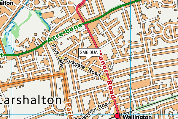 SM6 0UA map - OS VectorMap District (Ordnance Survey)