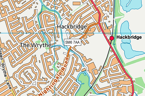 SM6 7AA map - OS VectorMap District (Ordnance Survey) SM6 7AA map - OS VectorMap District (Ordnance Survey)