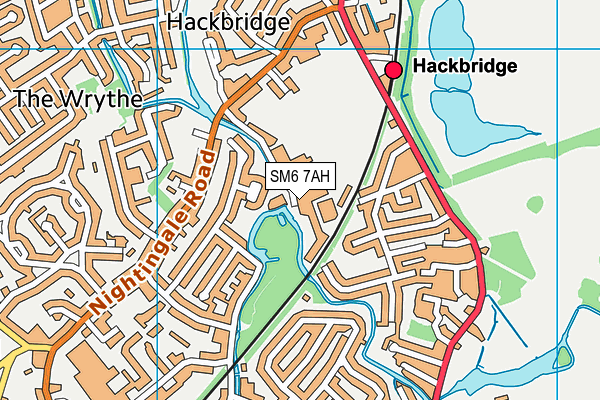 SM6 7AH map - OS VectorMap District (Ordnance Survey)