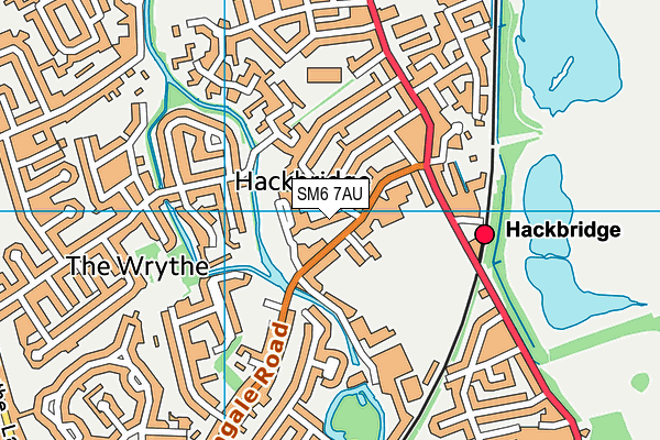 SM6 7AU map - OS VectorMap District (Ordnance Survey) SM6 7AU map - OS VectorMap District (Ordnance Survey)