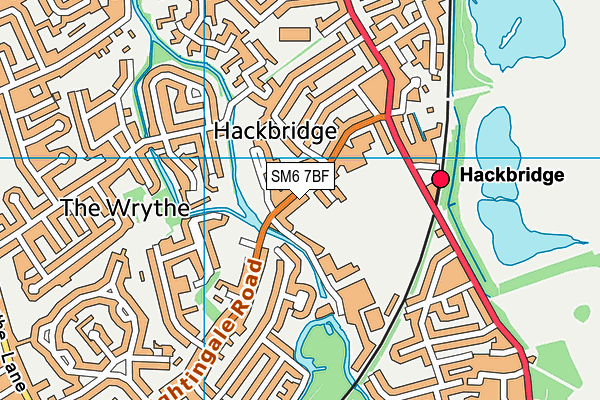 SM6 7BF map - OS VectorMap District (Ordnance Survey) SM6 7BF map - OS VectorMap District (Ordnance Survey)