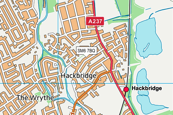 SM6 7BQ map - OS VectorMap District (Ordnance Survey) SM6 7BQ map - OS VectorMap District (Ordnance Survey)