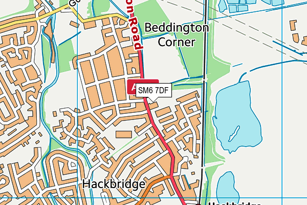 SM6 7DF map - OS VectorMap District (Ordnance Survey) SM6 7DF map - OS VectorMap District (Ordnance Survey)