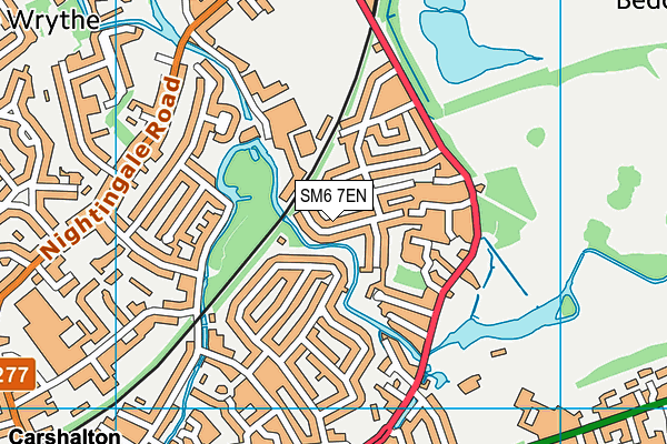 SM6 7EN map - OS VectorMap District (Ordnance Survey) SM6 7EN map - OS VectorMap District (Ordnance Survey)