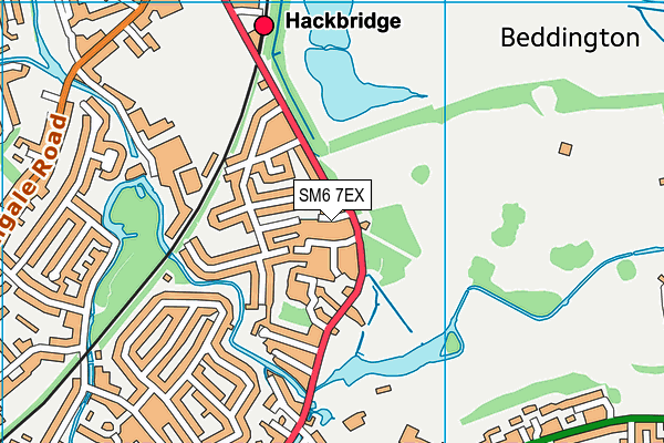 SM6 7EX map - OS VectorMap District (Ordnance Survey) SM6 7EX map - OS VectorMap District (Ordnance Survey)