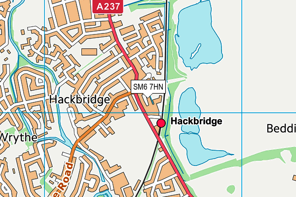 SM6 7HN map - OS VectorMap District (Ordnance Survey) SM6 7HN map - OS VectorMap District (Ordnance Survey)
