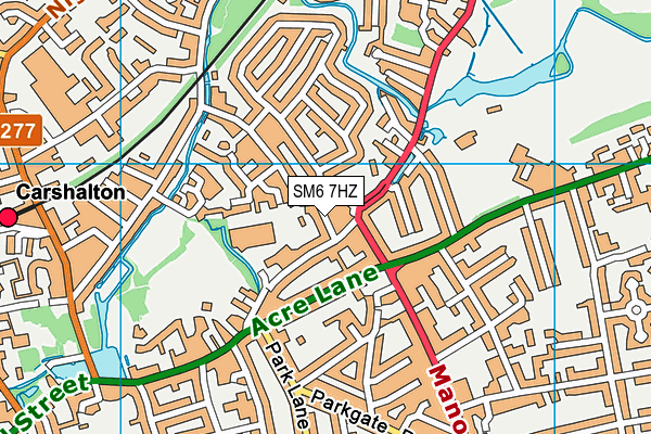 SM6 7HZ map - OS VectorMap District (Ordnance Survey)