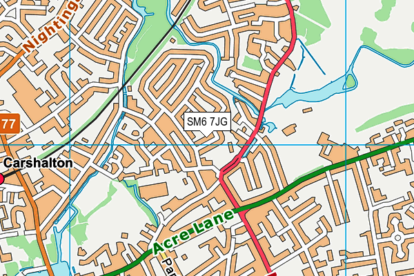 SM6 7JG map - OS VectorMap District (Ordnance Survey) SM6 7JG map - OS VectorMap District (Ordnance Survey)