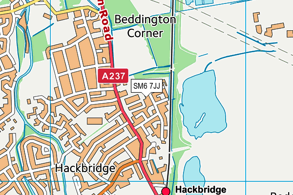 SM6 7JJ map - OS VectorMap District (Ordnance Survey) SM6 7JJ map - OS VectorMap District (Ordnance Survey)