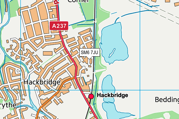 SM6 7JU map - OS VectorMap District (Ordnance Survey) SM6 7JU map - OS VectorMap District (Ordnance Survey)