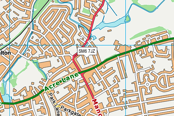 SM6 7JZ map - OS VectorMap District (Ordnance Survey) SM6 7JZ map - OS VectorMap District (Ordnance Survey)