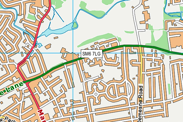 SM6 7LG map - OS VectorMap District (Ordnance Survey) SM6 7LG map - OS VectorMap District (Ordnance Survey)