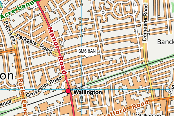 SM6 8AN map - OS VectorMap District (Ordnance Survey) SM6 8AN map - OS VectorMap District (Ordnance Survey)
