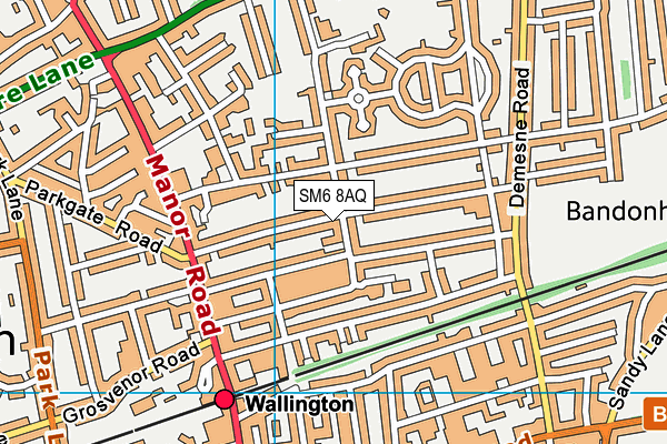 SM6 8AQ map - OS VectorMap District (Ordnance Survey)