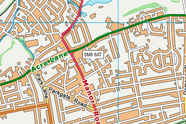 SM6 8AT map - OS VectorMap District (Ordnance Survey) SM6 8AT map - OS VectorMap District (Ordnance Survey)