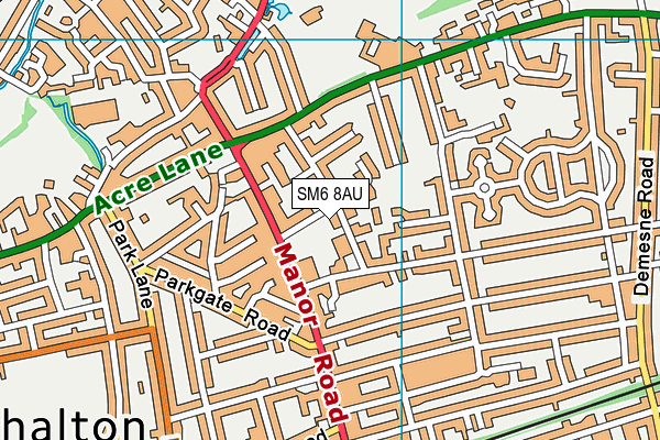 SM6 8AU map - OS VectorMap District (Ordnance Survey) SM6 8AU map - OS VectorMap District (Ordnance Survey)