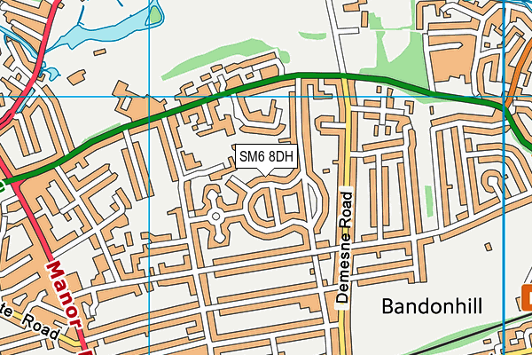 SM6 8DH map - OS VectorMap District (Ordnance Survey) SM6 8DH map - OS VectorMap District (Ordnance Survey)