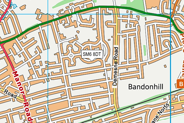 SM6 8DT map - OS VectorMap District (Ordnance Survey) SM6 8DT map - OS VectorMap District (Ordnance Survey)
