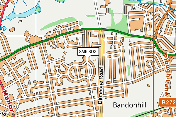 SM6 8DX map - OS VectorMap District (Ordnance Survey) SM6 8DX map - OS VectorMap District (Ordnance Survey)