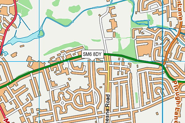 SM6 8DY map - OS VectorMap District (Ordnance Survey) SM6 8DY map - OS VectorMap District (Ordnance Survey)