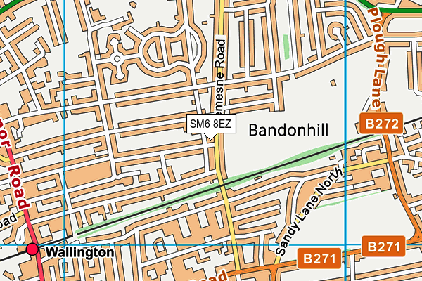 SM6 8EZ map - OS VectorMap District (Ordnance Survey) SM6 8EZ map - OS VectorMap District (Ordnance Survey)