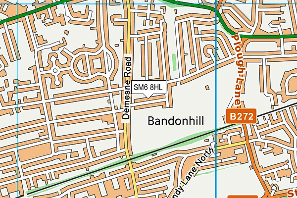 SM6 8HL map - OS VectorMap District (Ordnance Survey) SM6 8HL map - OS VectorMap District (Ordnance Survey)