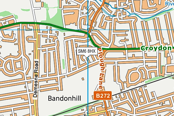 SM6 8HX map - OS VectorMap District (Ordnance Survey) SM6 8HX map - OS VectorMap District (Ordnance Survey)