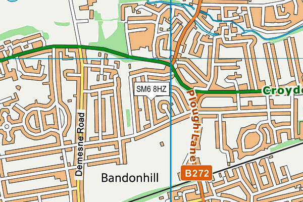SM6 8HZ map - OS VectorMap District (Ordnance Survey)