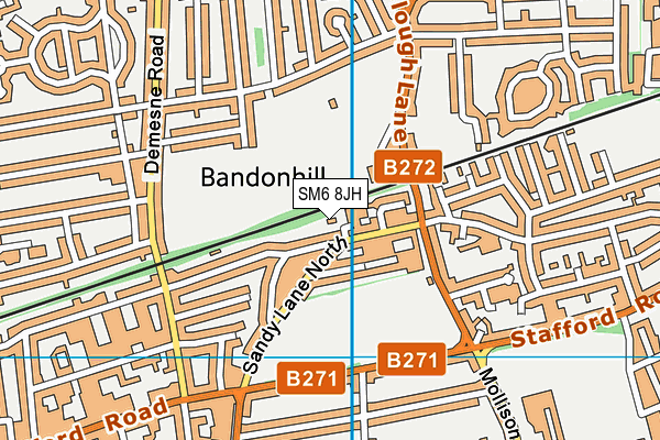 SM6 8JH map - OS VectorMap District (Ordnance Survey) SM6 8JH map - OS VectorMap District (Ordnance Survey)