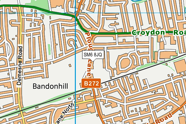 SM6 8JQ map - OS VectorMap District (Ordnance Survey) SM6 8JQ map - OS VectorMap District (Ordnance Survey)