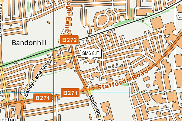 SM6 8JT map - OS VectorMap District (Ordnance Survey) SM6 8JT map - OS VectorMap District (Ordnance Survey)