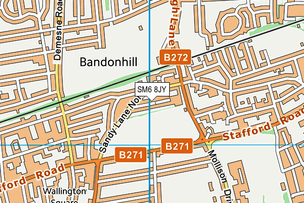 SM6 8JY map - OS VectorMap District (Ordnance Survey) SM6 8JY map - OS VectorMap District (Ordnance Survey)