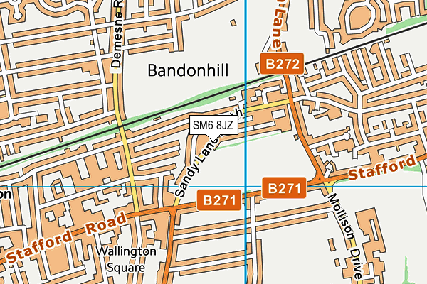 SM6 8JZ map - OS VectorMap District (Ordnance Survey) SM6 8JZ map - OS VectorMap District (Ordnance Survey)