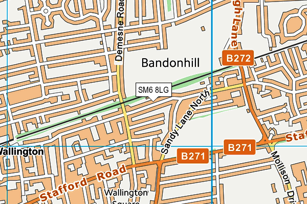 SM6 8LG map - OS VectorMap District (Ordnance Survey) SM6 8LG map - OS VectorMap District (Ordnance Survey)