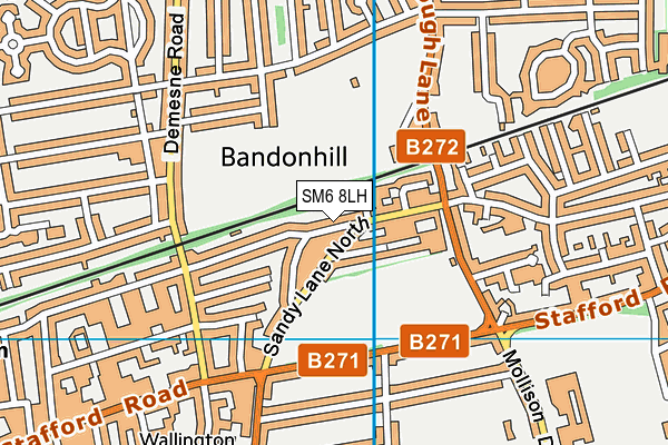 SM6 8LH map - OS VectorMap District (Ordnance Survey) SM6 8LH map - OS VectorMap District (Ordnance Survey)