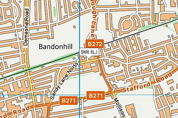 SM6 8LJ map - OS VectorMap District (Ordnance Survey)